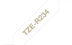 BROTHER TZe-R234 - Gold on white - Roll (1.2 cm x 4 m) 1 cassette(s) ribbon tape - for Brother PT-P750, P950, P-Touch PT-E310, P-Touch Cube PT-P300, P-Touch Cube Pro PT-P910