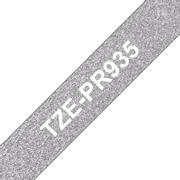 BROTHER TZe-PR935 - White print on premium glitter silver - Roll (1.2 cm x 8 m) 1 cassette(s) laminated tape - for P-Touch PT-E310BTVP, PT-P900Wc, P-Touch Cube Pro PT-P910BT