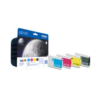 Brother LC1000 Value Pack - 4-pack - svart, gul, cyan, magenta - original - blekkpatron (LC1000VALBP)