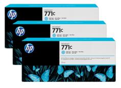 HP 771C - 3-pack - lys cyan - original - blekkpatron