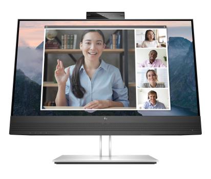 HP P E24mv G4 Conferencing Monitor - E-Series - LED monitor - 23.8" - 1920 x 1080 Full HD (1080p) @ 60 Hz - IPS - 250 cd/m² - 1000:1 - 5 ms - HDMI, VGA, DisplayPort - speakers - silver (stand), black hea (169L0E9#ABU)