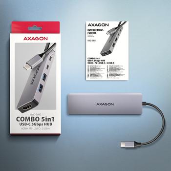 AXAGON *HMC-5H60 2xUSB-A HDMI4K 1x USB-C PD10 (HMC-5H60)