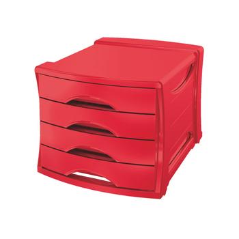 ESSELTE Förvaringsbox Europost 4 Lådor Röd  (623960)