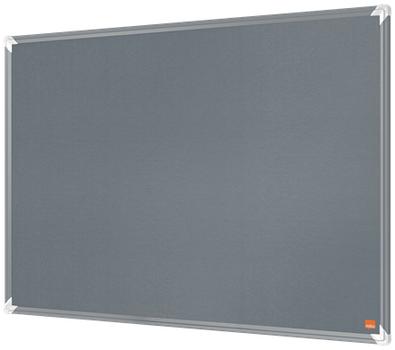 NOBO Premium Plus Grey Felt Noticeboard Aluminium Frame 900x600mm 1915195 DD (1915195)