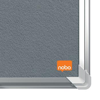 NOBO Premium Plus Grey Felt Noticeboard Aluminium Frame 600x450mm 1915194 DD (1915194)