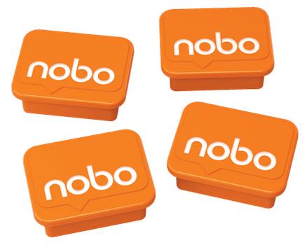 NOBO Whiteboard Magneter Nobo Orange Pakke/4 (1905327*10)