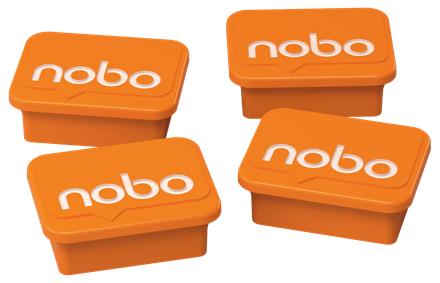 NOBO Whiteboard Magneter Nobo Orange Pakke/4 (1905327*10)