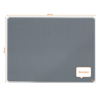 NOBO Premium Plus Grey Felt Noticeboard Aluminium Frame 1200x900mm 1915196 DD (1915196)