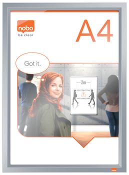 NOBO Impression Pro Wall Mounted A4 Poster Frame Literature Sign Holder With Anodised Clip Frame - 1915578 (1915578)