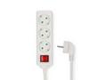 NEDIS Forgrener NEDIS 3-veis m/bryter 5m hvit
