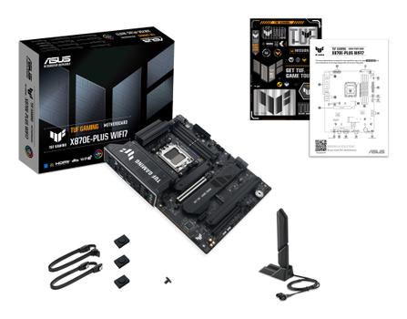 ASUS TUF GAMING X870E-PLUS WIFI7 - Motherboard - ATX - Socket AM5 - AMD X870E Chipset - USB4, USB-C 3.2 Gen 2x2, USB 3.2 Gen 2, USB 3.2 Gen 1 - Wi-Fi 7, 2.5 Gigabit LAN, Bluetooth - onboard graphics (CPU (90MB1M70-M0EAY0)