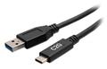 C2G 6in USB-C to USB-A SuperSpeed USB 5Gbps Cable M/M - USB-Kabel - USB Typ A (M) zu USB-C (M) - USB 3.2 Gen 1 - 30 V - 3 A - 15 cm - geformt - Schwarz