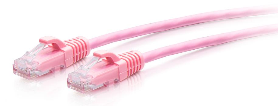 C2G 1FT/0.3M CAT6A SLIM PATCH 28AWG PINK (C2G30195)