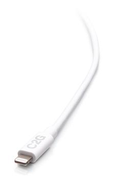C2G G 10ft (3m) USB-C Male to Lightning Male Sync and Charging Cable - White - Lightning cable - 24 pin USB-C male to Lightning male - 3.05 m - white - USB Power Delivery (20W), up to 480 Mbps (C2G54560)