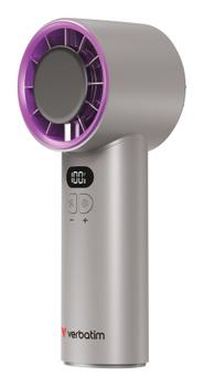 VERBATIM Cool’n’Go IceTouch Handheld Fan Grey/Purp >20K RPM (32342)