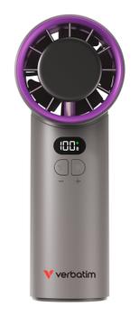 VERBATIM Cool’n’Go IceTouch Handheld Fan Grey/Purp >20K RPM (32342)