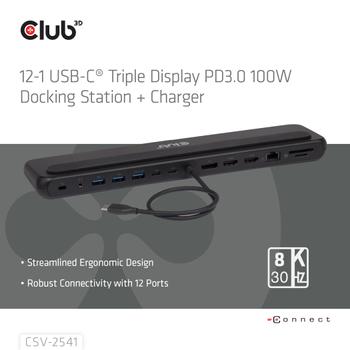 CLUB 3D Laptop Dock/Port Replicator  (CSV-2541)
