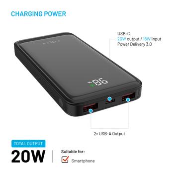 FIXED Zen2 10 USB-C PD 20W Power Bank 10.000 mAh Black (FIXZEN2-10-BK)