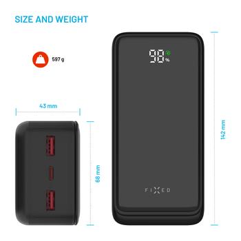 FIXED Zen2 30 USB-C PD 20W Power Bank 30.000 mAh Black (FIXZEN2-30-BK)