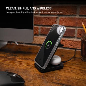 FIXED 3in1 trådløs opladningsstation til Samsung Sort (FIXPOS-GA-BK)