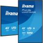 IIYAMA 43" 3840x2160, UHD IPS panel,