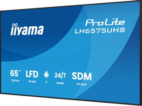 IIYAMA 65" 3840x2160,  UHD IPS panel, (LH6575UHS-B2AG)