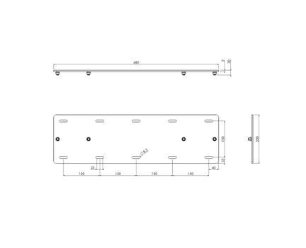 VOGELS Smartmetals LARGE WALL PLATE FOR 052.715 0 (S052.7135)