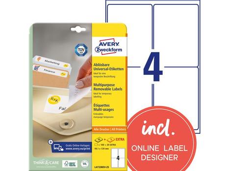 AVERY White Removable Labels (L4733Rev-25)