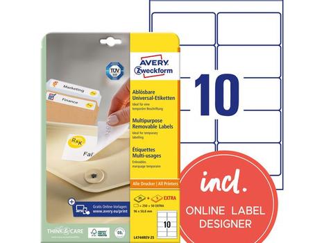 AVERY White Multipurpose Labels,  (L4744REV-25)