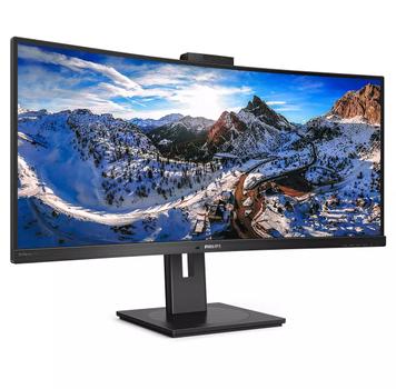 PHILIPS P-line 346P1CRH - LED monitor - curved - 34" - 3440 x 1440 WQHD @ 100 Hz - VA - 500 cd/m² - 3000:1 - DisplayHDR 400 - 4 ms - HDMI, DisplayPort,  USB-C - speakers - black texture (346P1CRH/00)
