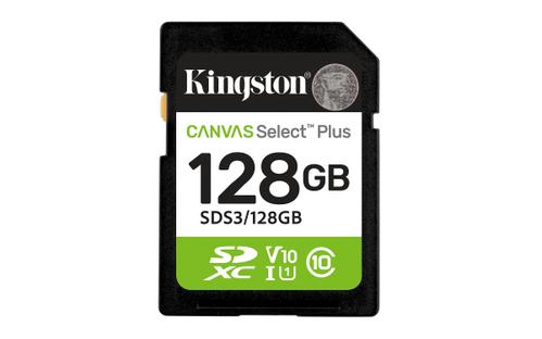 KINGSTON 128GB SDXC Canvas Select Plus Gen3 150MB/s C10 UHS-I U1 V10 (SDS3/128GB)