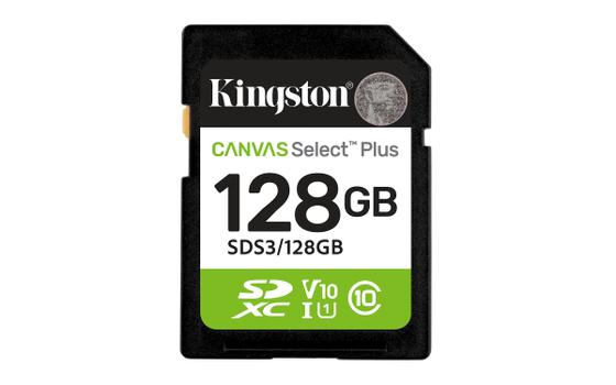 KINGSTON 128GB SDXC Canvas Select Plus Gen3 150MB/s C10 UHS-I U1 V10 (SDS3/128GB)
