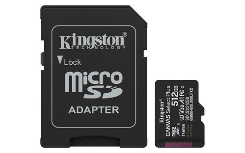 KINGSTON 512GB microSDXC Canvas Select Plus Gen3 150MB/s A1 Card + Adapter (SDCS3/512GB)