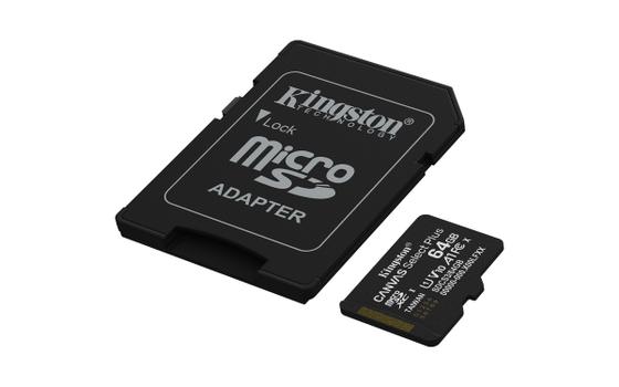 KINGSTON 64GB microSDXC Canvas Select Plus Gen3 100MB/s A1 Card + Adapter (SDCS3/64GB)