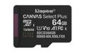 KINGSTON 64GB micSDXC Canvas Select Plus Gen3 100R A1 Single Pack w/o ADP