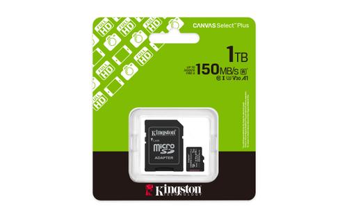 KINGSTON 1TB microSDXC Canvas Select Plus Gen3 150MB/s A1 Card + Adapter (SDCS3/1TB)