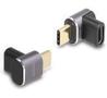 DELOCK USB-C Angled Adapter male to female, 40 Gbps, 240W PD, 8K @ 60Hz - Gray