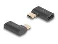 DELOCK USB Adapter 40 Gbps USB Type-C PD 3.1 240 W Stecker zu Buchse gewinkelt links / rechts 8K 60 Hz