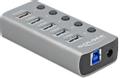 DELOCK USB 3.2 Gen 1 Hub mit 4 Ports + 1 Schnellladeport mit Schalter und Beleuchtung
