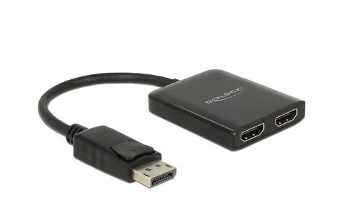 DELOCK DisplayPort 1.4 Splitter 1 x DisplayPort to 2 x HDMI MST (87769)