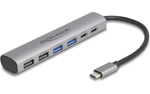 DELOCK USB-C Hub 2x USB-C / 4x USB-A Port, 10 Gbps (64232)