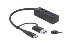 DELOCK USB 5 Gbps Hub 4-Port, Type-C or Type-A Connector