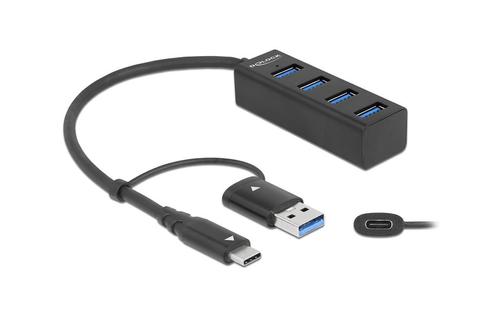DELOCK USB-A/ USB.C Hub 4x USB-A Port, 5 Gbps (63828)