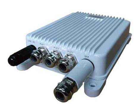 ALLNET Switch unmanaged outdoor 3 Port Gigabit 100W / 3x PoE+ / 1x SFP / Lüfterlos / IP67 / "ALL-SGO8103P" (ALL-SGO8103P)