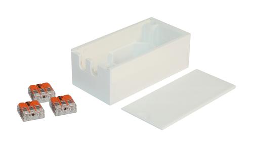 SHELLY / Gehäuse für Shelly-PLUS Serie mit Addon, inkl. 3 x WAGO 221-413 (SP3D0021)