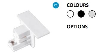 Powergear 3PH ENDKAPPE FÜR DIE EINBAUSCHIENE,  Weiß (PRO-RX432-W)