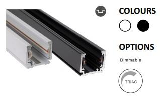 Powergear Mini 1PH 1 Schiene 230V, Weiß, 1 meter (PRO-S110-W-PT)