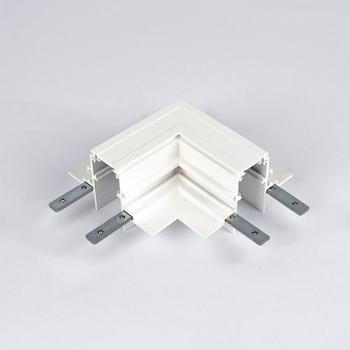 Powergear 48V L PROFIL Verbinder FÜR EINBAUSCHIENE,  FLACH, RECHTS, Weiß (PRO-RN135FR-W)