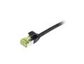 SYNERGY Patchkabel RJ45, CAT6A 500Mhz, 1,5m, schwarz, S/FTP, slimline rund d=4,5mm, TPE/LSZH(Superflex), AWG28, mit CAT7 Rohkabel, Synergy 21