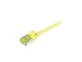 SYNERGY Patchkabel RJ45, CAT6A 500Mhz, 2m, gelb, S/FTP, slimline rund d=4,5mm, TPE/LSZH(Superflex), AWG28, mit CAT7 Rohkabel, Synergy 21